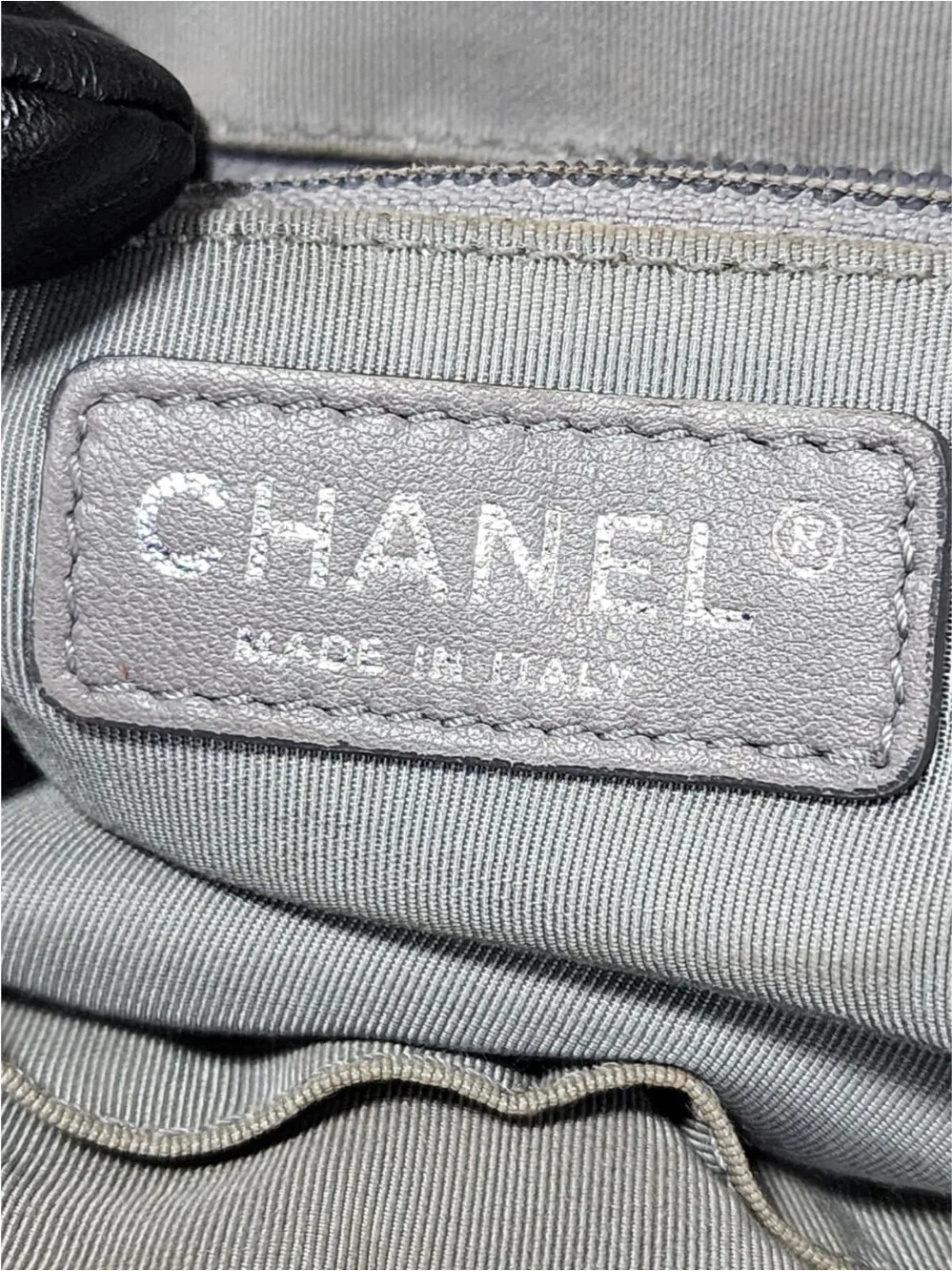 CHANEL Ultra Stitch Leather Bowling Bag Navy Blue